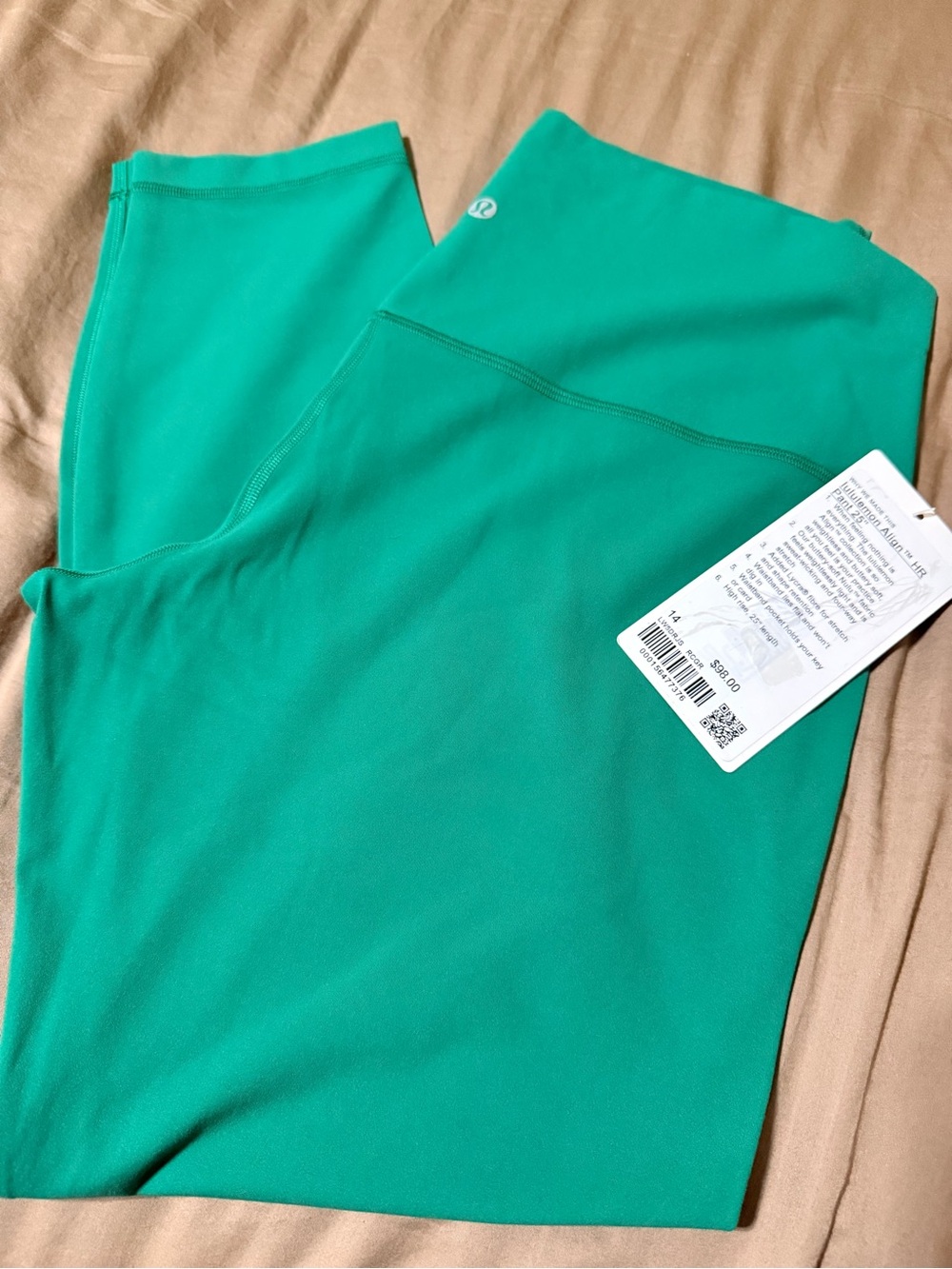 NWT lululemon athletica Green High-Rise Leggings 25â Sz 14